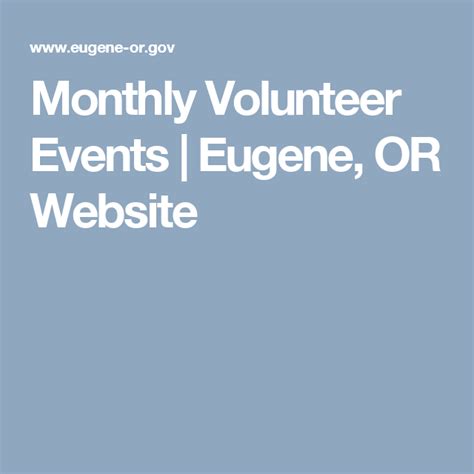 Eugene Volunteer Opportunities